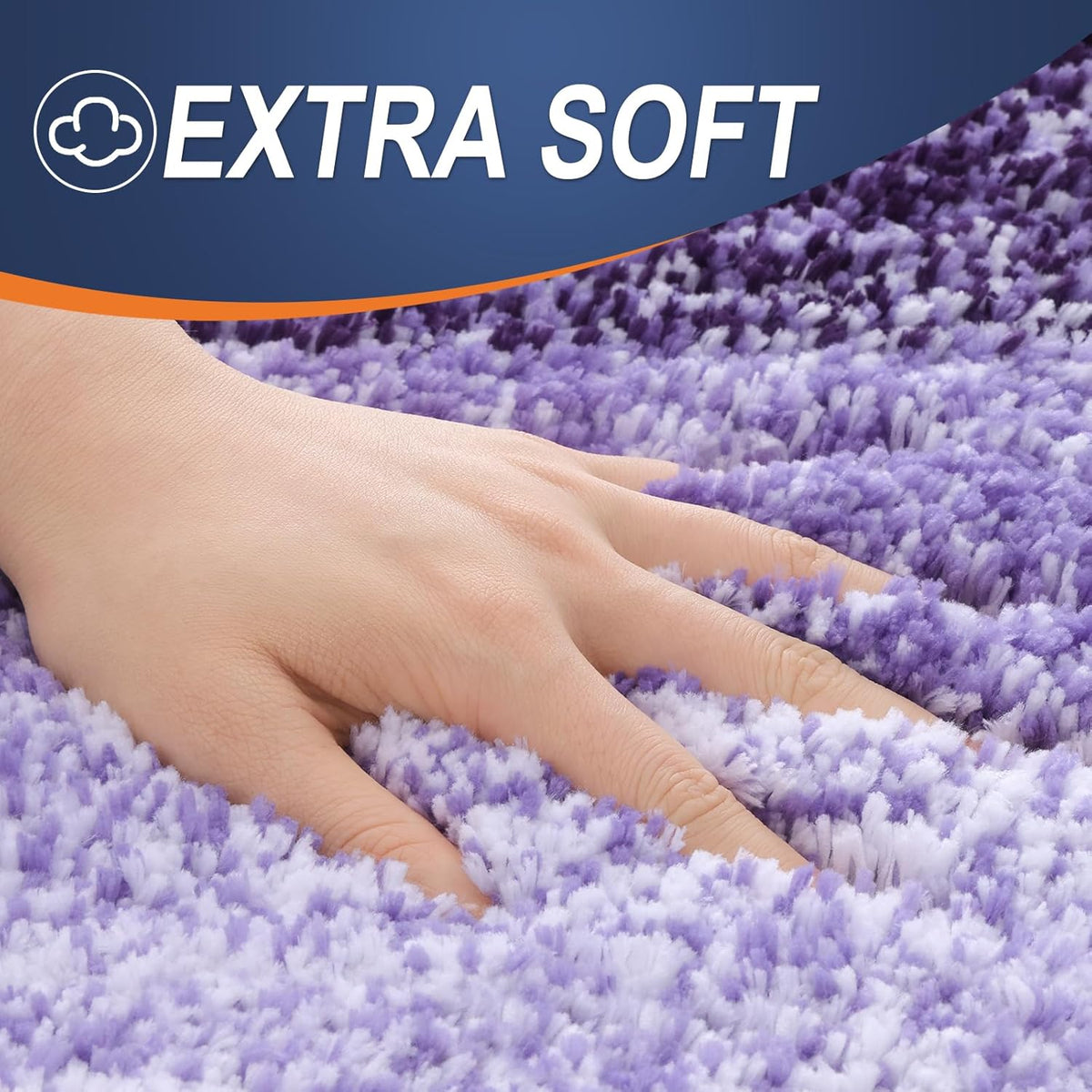 OLANLY Bathroom Rugs | Extra Soft Microfiber Bath Mat 34x21 - Quick Dry, Rubber Backing, Violet