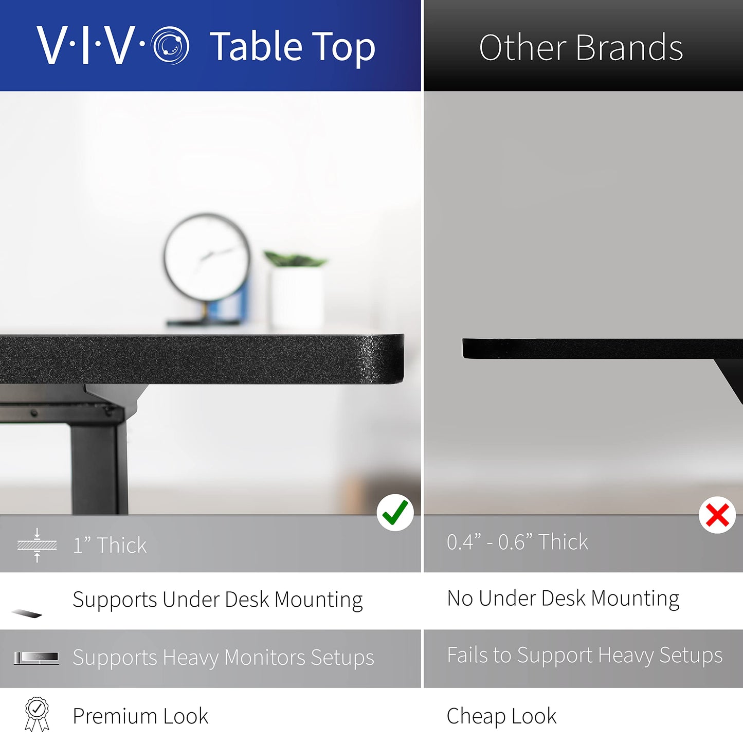VIVO Electric 55 x 28 in Dual Motor Sit Stand Desk, Memory Height Adjustment, 2B Series, Dark Walnut Top Black Frame, DESK-KIT-2B55D