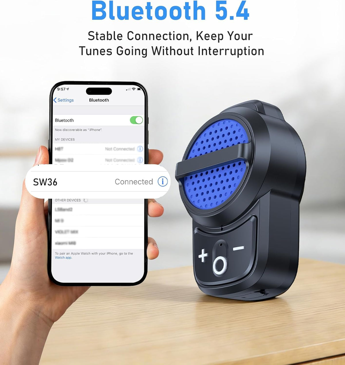Tsnam IPX6 10H Wearable Bluetooth Speaker Clip on, Wireless Portable Speaker Built-in Mic, Waterproof