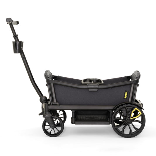 Veer All-Terrain Cruiser XL | Premium Off-Road Wagon Stroller for Babies, Toddlers, and Kids | Push/Pull/Push-Along Steering for Uneven Terrain | JPMA Certified | Lightweight and Collapsible | 4 Seats