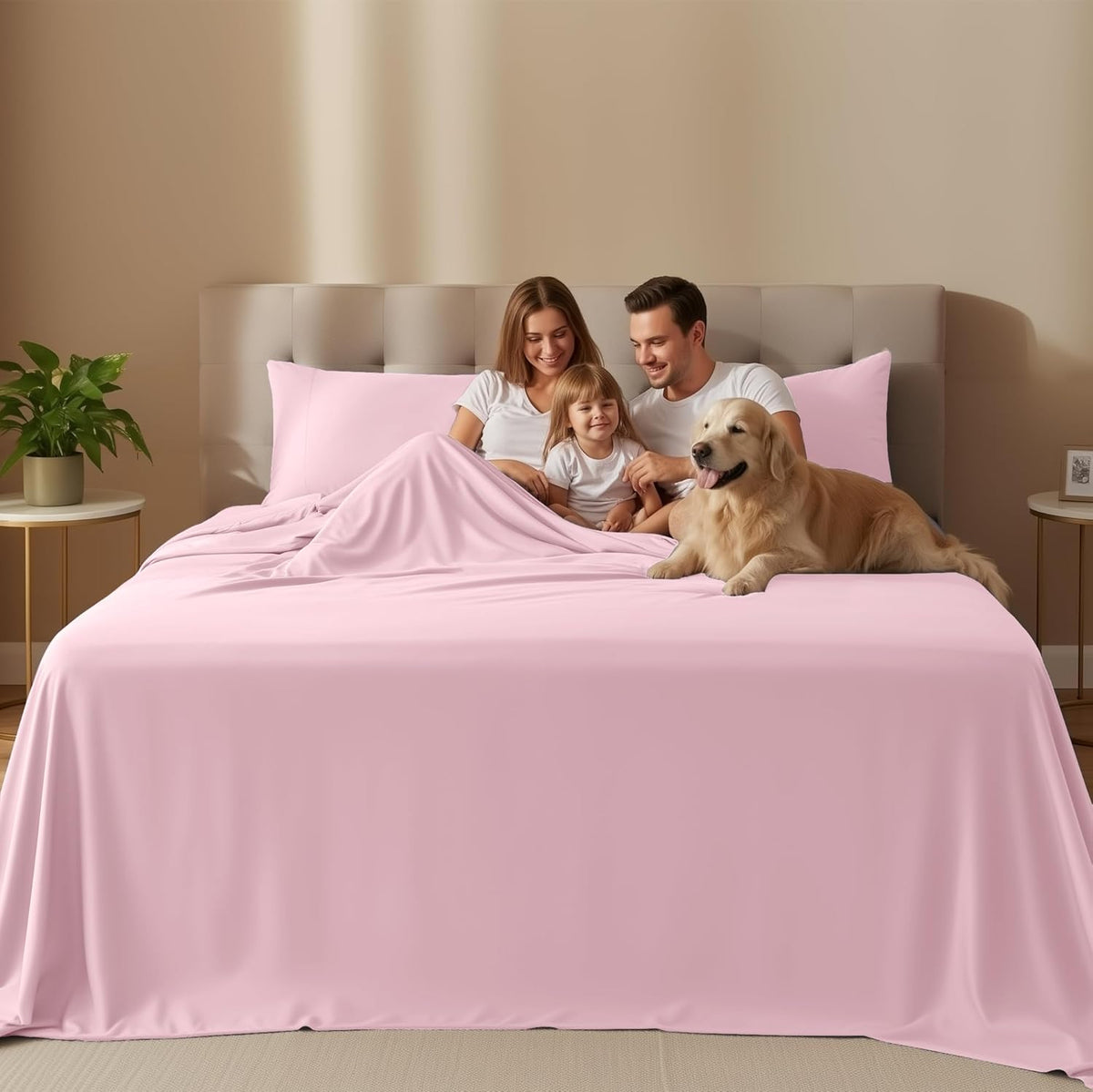 Utopia Bedding California King Sheet Set - Soft, Breathable Microfiber, 4-Piece in Crystal Pink