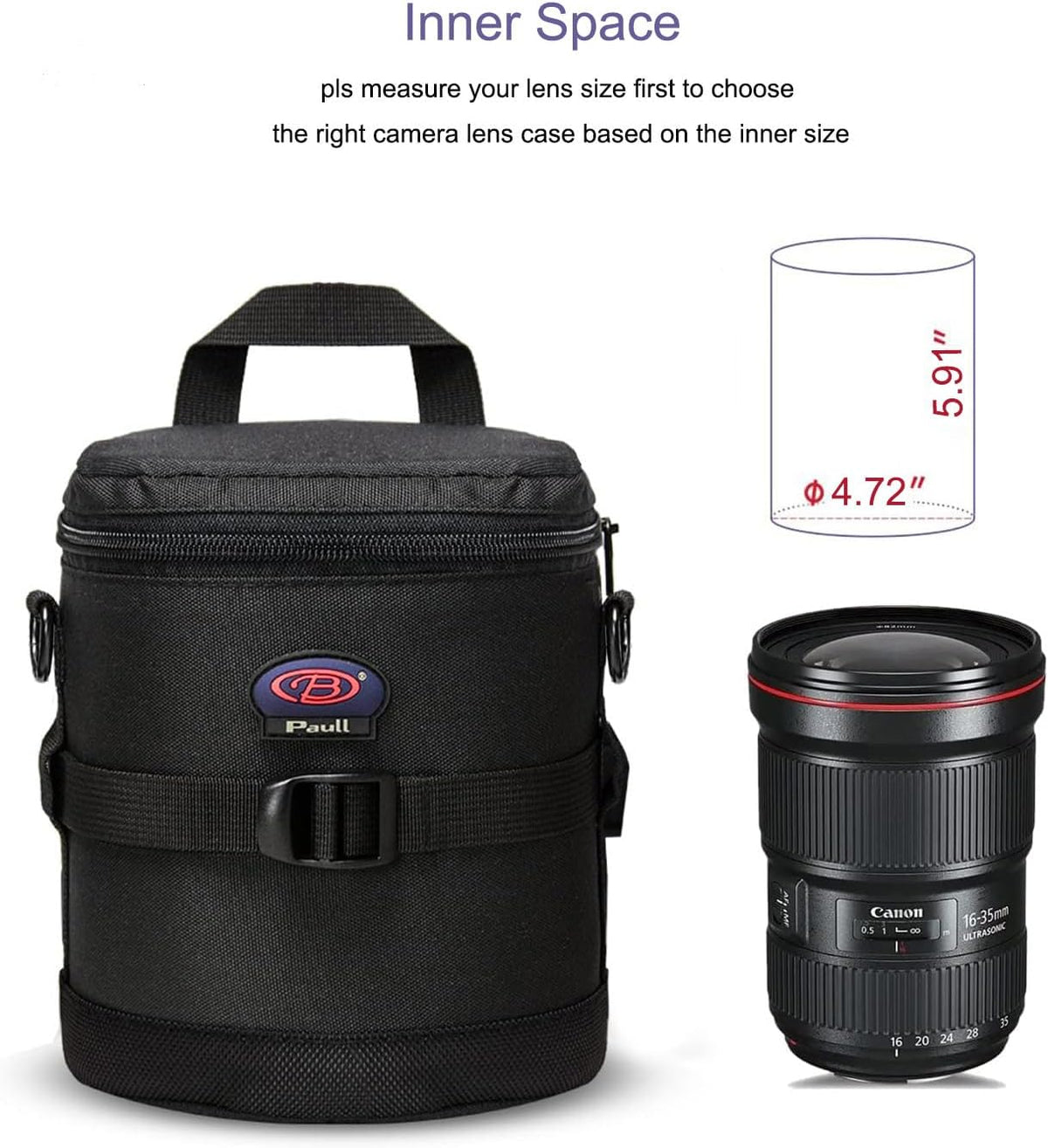 DSLR Camera Lens Bag - Fits Canon, Nikon, Sony & More