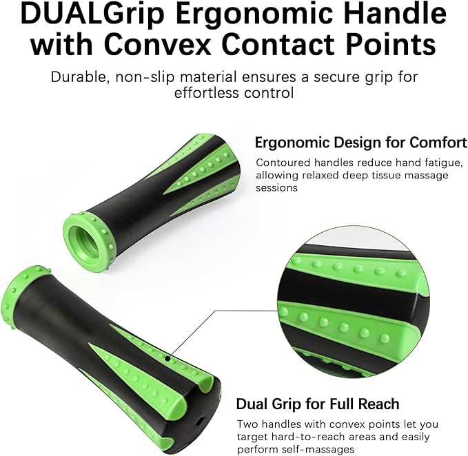 Muscle Roller Stick for Athletes - Deep Tissue Fascia Blaster & Roller Massager for Myofascial Pain Relief - Body-Building Apparatus (Green black-18 inch)