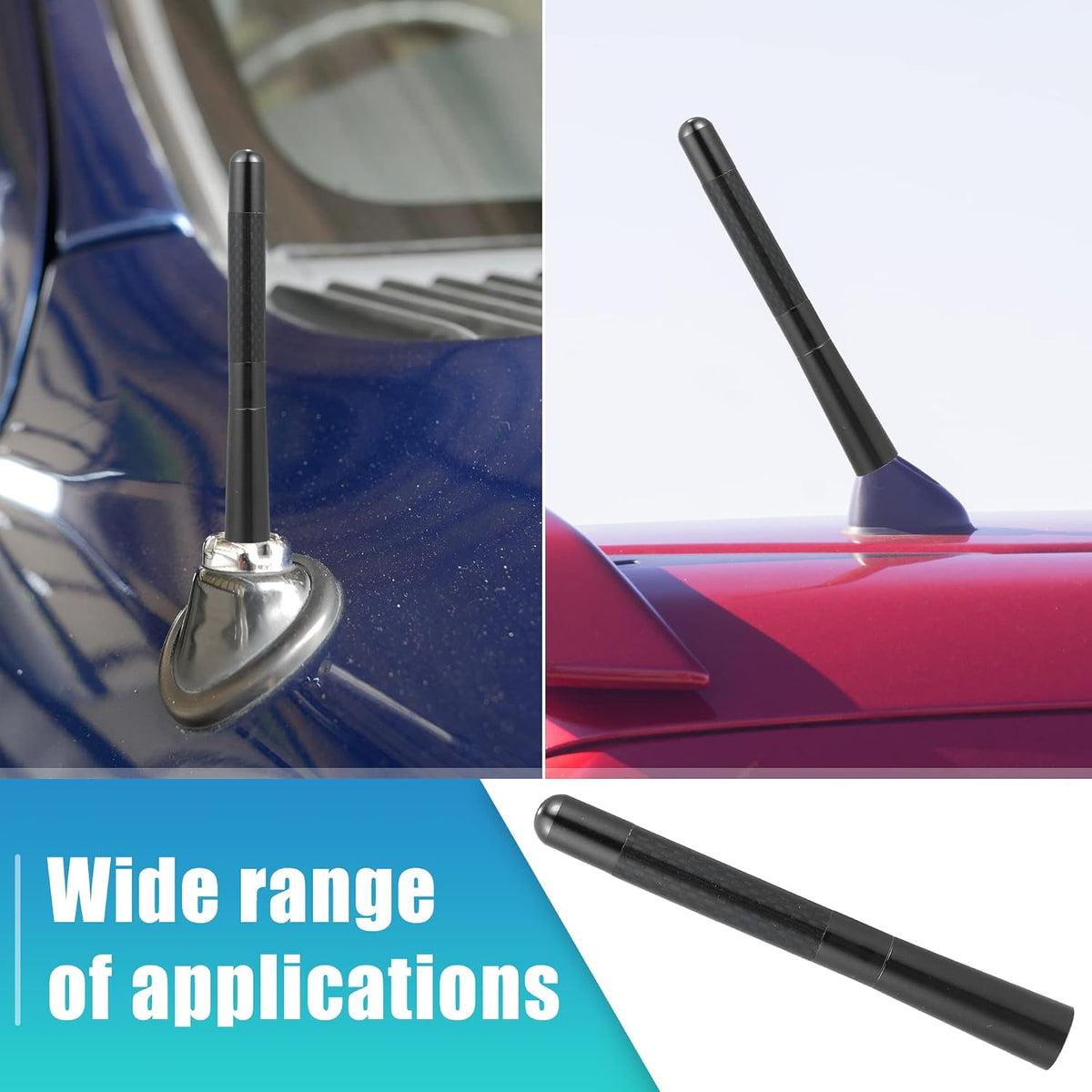 X AUTOHAUX 1 Set 12cm 4.7 Inch Universal Car AM FM Radio Signal Antenna Mast for for Jeep for Dodge for Ram for Ford