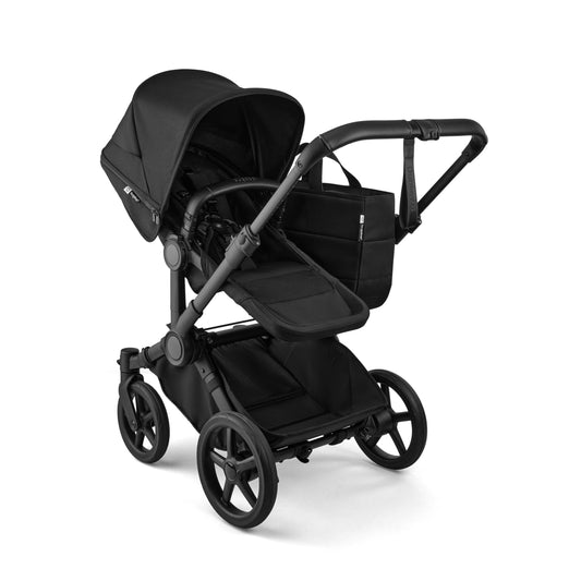Bugaboo Donkey 6 Single-to-Double Convertible Stroller – Side-by-Side All-Terrain Double Stroller for Newborn and Toddler with XL Storage Basket & Easy One-Hand Steering – Heritage Black