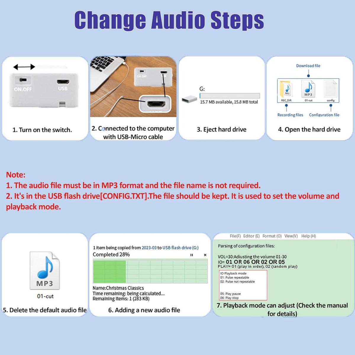 XLW 16 Items,etc-White-2P Minutes Voice Recorder for Stuffed Animals,Voice Box for Recordable Presents Button Sound Box