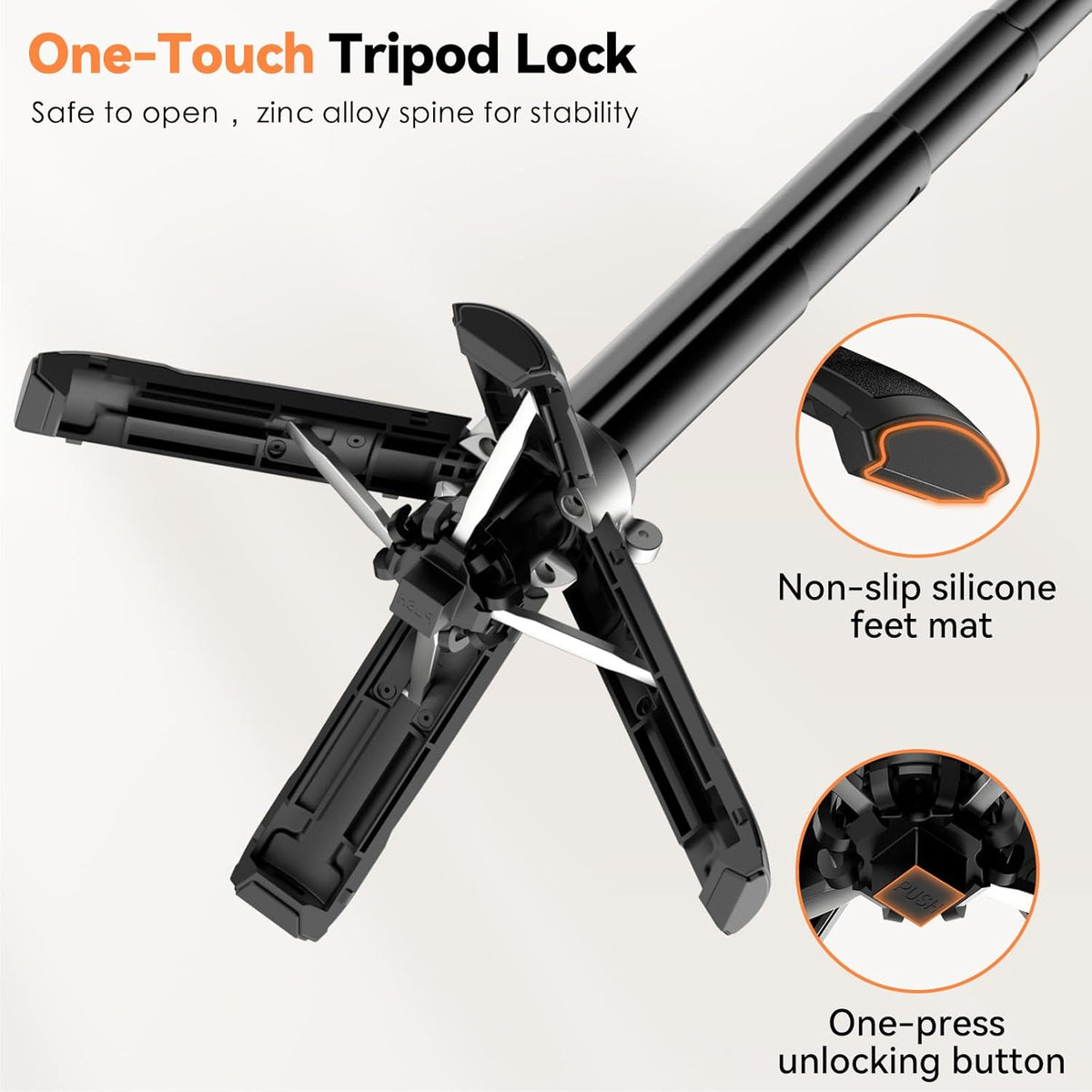 CloudValley 4-in-1 360 Magnetic Mini Selfie Stick Tripod, Pocket Size Phone Tripod with Rotation, Choice Rechargeable