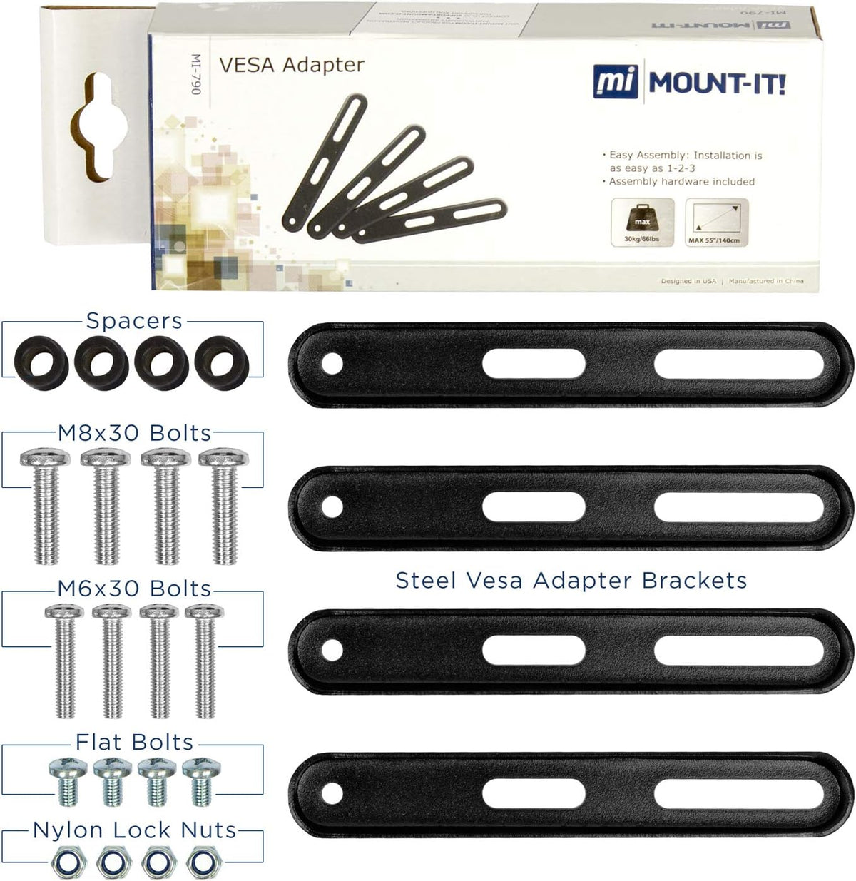 Mount-It! 200x200 mm 400x200 400x400 mm 32 Inch 55 Inch VESA Mount Adapter Kit | TV Wall Mount Bracket Adapter Converts