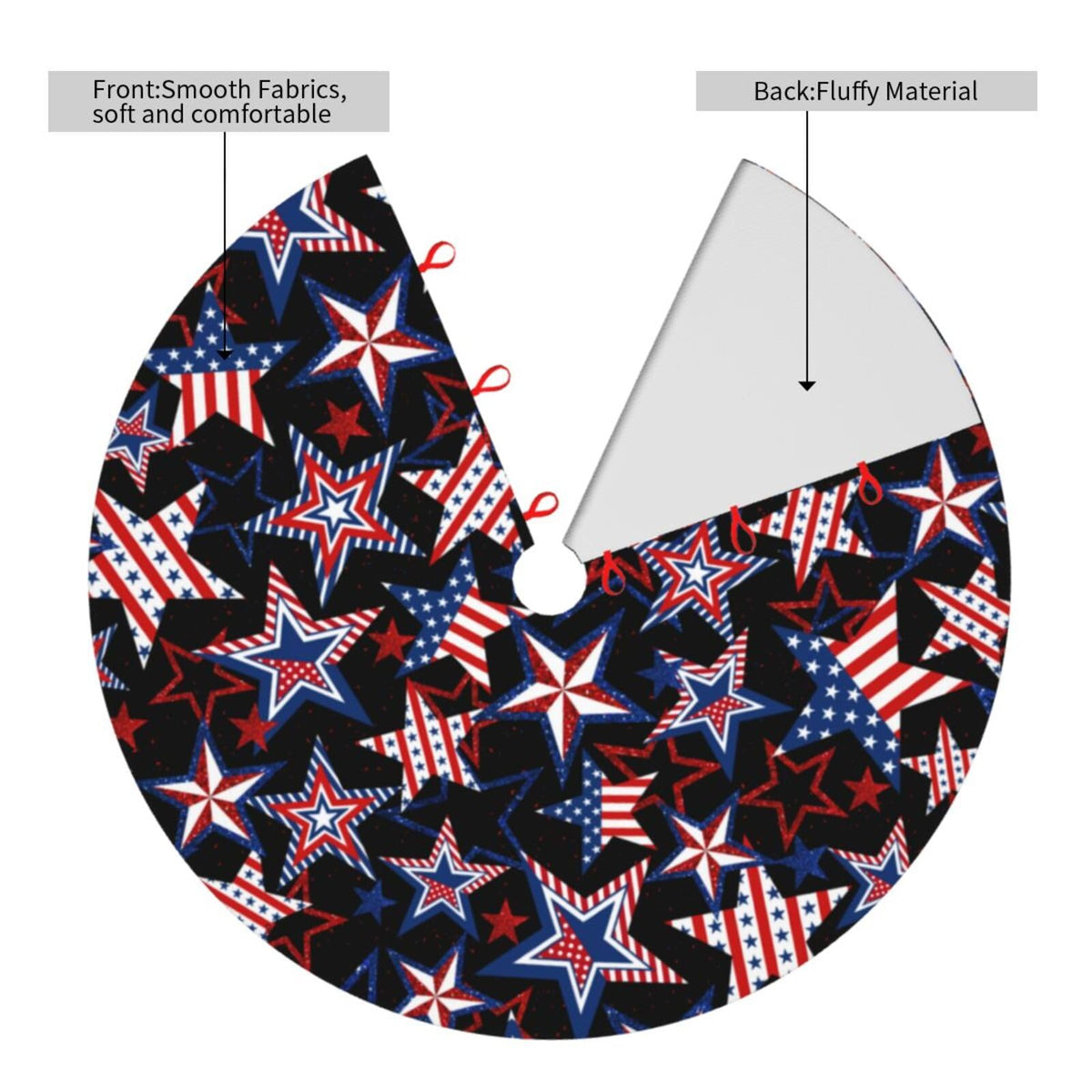 4th of July Patriotics American Veterans Day Christmas Tree Skirt Memorial Day Xmas Tree Mat Halloween Christmas Tree Ornaments Decorations Holiday Party Indoor Outdoor 30"