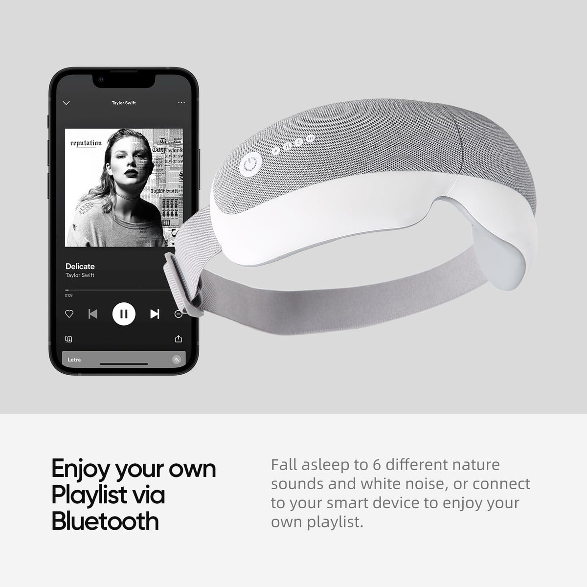 Eye Massager & Bluetooth Heat Sleep mask,Parents Gift Sets |With storage bag & greeting card | Migraine Relief,Relaxation,Bedtime Stress Relief | White Noise,3D airbag kneading| Smart Head Massager
