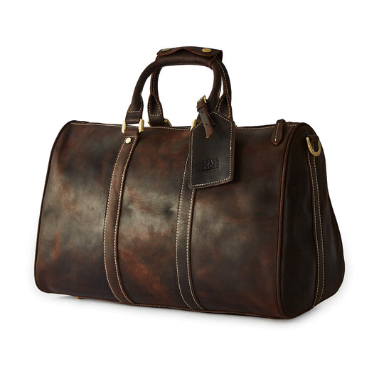 Grain Leather Duffel Bag Vintage Handmade Overnight Excursion Travel Weekend Business Trip Bag Gift for Men with Shoulder Strap