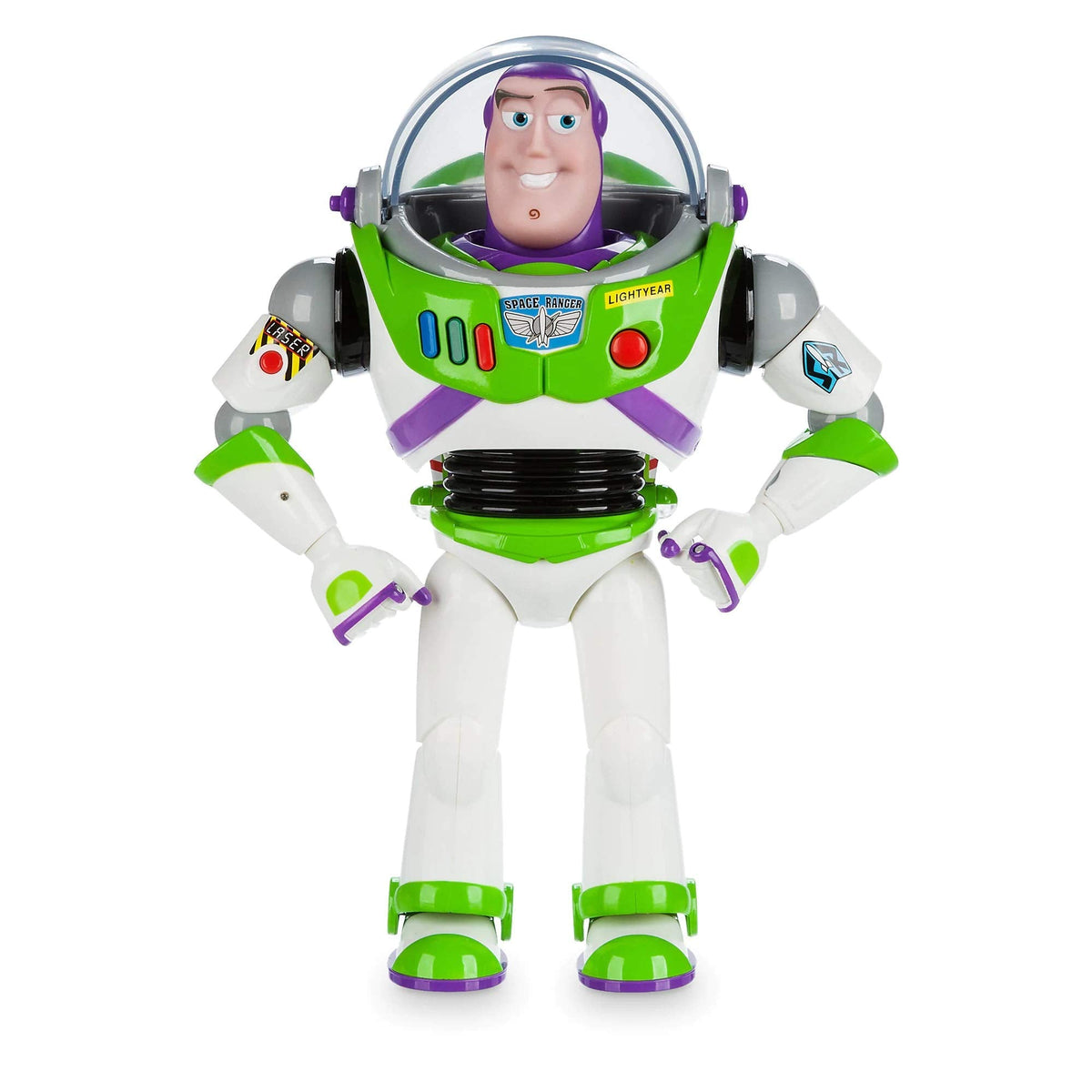 Disney Store Official Buzz Lightyear Interactive Talking Action Figure from Toy Story, Features 10+ English Phrases, Interacts with Other Figures and Toys