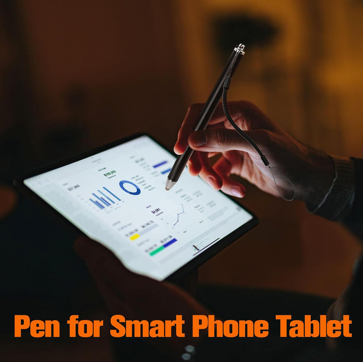 BuleVina Stylus Pens for Touch Screens with Tether Lanyard, Anti-Lost Fibre Stylus Mesh Fiber Tip, High Sensitivity