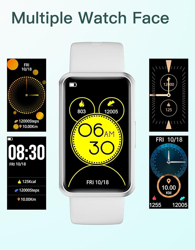 HUAKUA Fitness Tracker No Bluetooth No APP No Phone Needed, Fitness Watch for Men Women Parents IP68 Waterproof with Full Touch Screen Steps Calories Counter Sleep Tracker Alarm Clocks (Gray)
