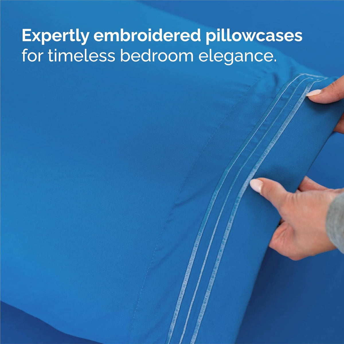 Royal Blue Split King Size 5-Piece Sheet Set | Comfy, Breathable & Cooling Luxury Bedding