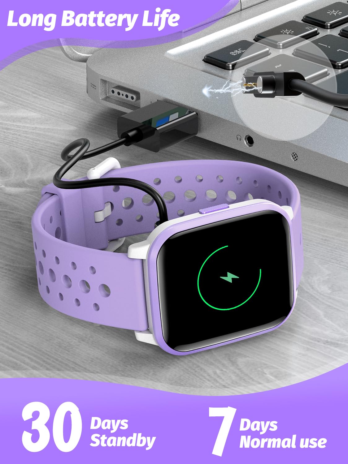 Butele Kids Smart Watch Girls Boys, Smart Girls Watch for Kids Smart Watch Gifts for 4-16 Years Old with Sleep Mode Multiple Sports Modes Pedometer Birthday Gift for Boys Girls (Purple)