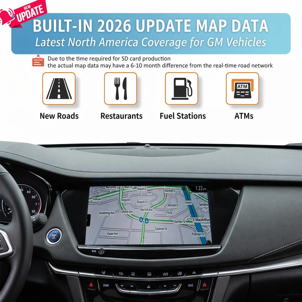 EcoZen 2026 2019-2023 8571 3512 (10 Premium Navigation SD Card Update, Latest Map for GM Vehicles with Buick, Cadillac