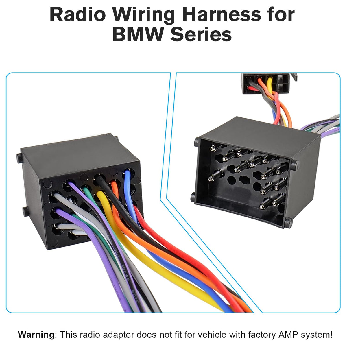 E30 E32 E36 E39 E38 E46 Z3,Aftermarket 17PIN ISO Radio Wiring Harness Adapter Compatible with BMW Stereo Wire Harness