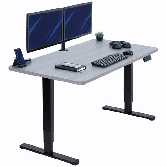 VIVO Electric 55 x 28 in Dual Motor Sit Stand Desk, Memory Height Adjustment, 2B Series, Dark Gray Top Black Frame, DESK-KIT-2B55G