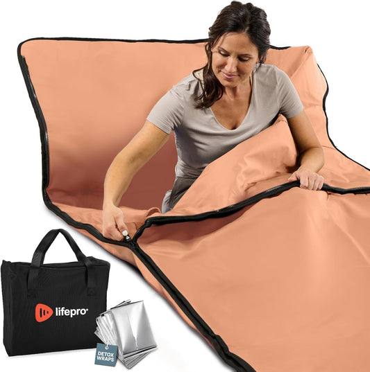LifePro RejuvaWrap Infrared Sauna Blanket — Portable Sauna Bag with 9 Temp Levels Low EMF Far Infrared Heating — At Home Full Body Rejuvenation & Relaxation