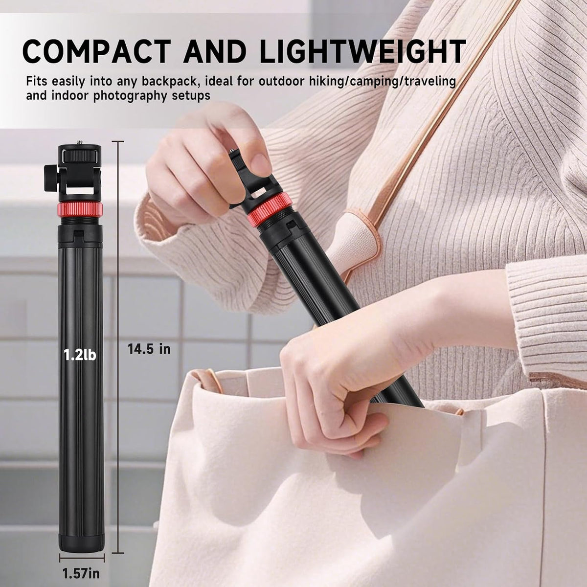 YSKE MT-79 81", 7-Section 0.8lbs, Light Stand Tripod Foldable - Camera Phone Mount for DSLR, GoPro, iPhone, LED Video