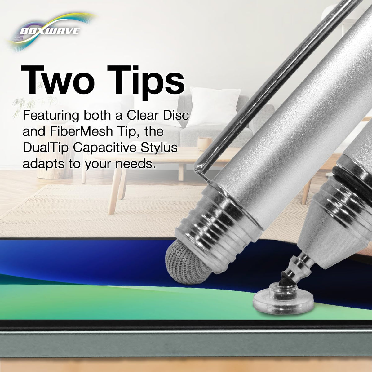 BoxWave (11.6 Stylus Pen Compatible with Simbans PicassoTab XL in) - DualTip Capacitive Stylus, Fiber Tip Disc Tip