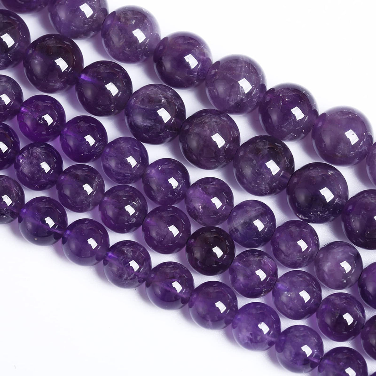 8MM 46PCS Natural Stone Purple Amethyst Crystal AAA Grade Quartz Beads for Jewelry Making DIY Bracelet