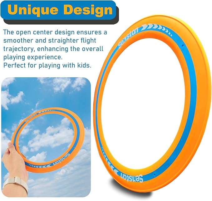 Senston Flying Discs Easily Catch and Throw Sports Disc 11 Inch Soft Flying Discss for All Players Colorful Flying Discs 3 Pcs for Pool Backyard Family Fun