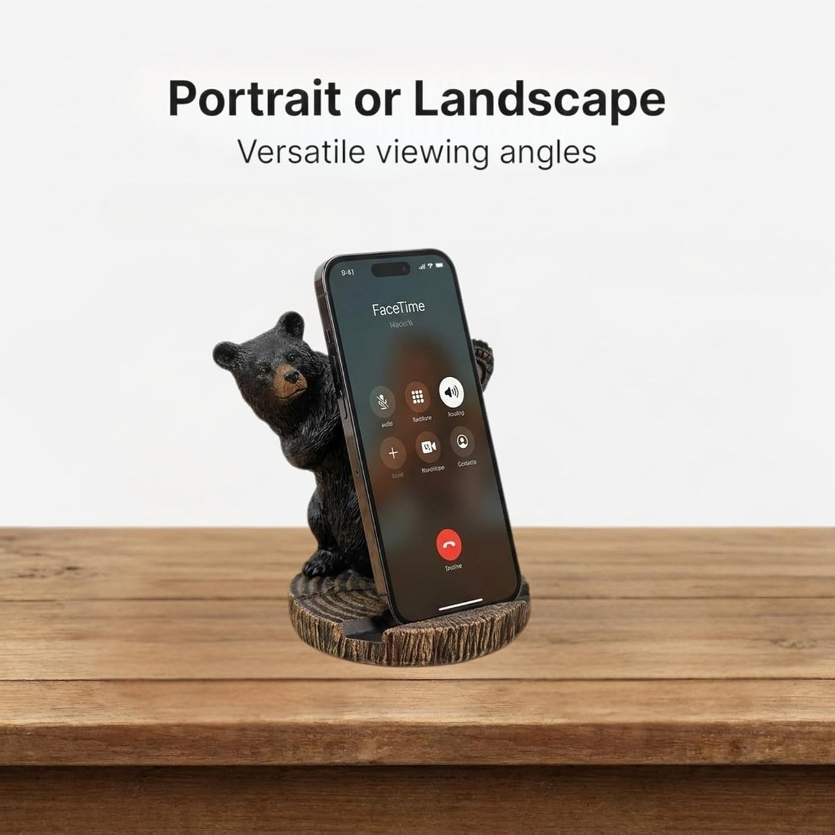 5" The Bridge Collection Black Bear Cellphone Stand - Black Bear Decor for Cabin, Mountain, Camping Decor for Home