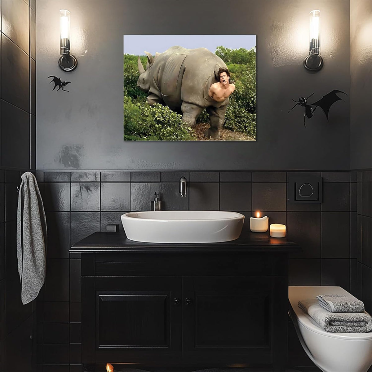 VYPEROCK Funny Canvas Wall Art - Retro Ace Ventura Humor Poster for Bathroom | 8x10 Inch