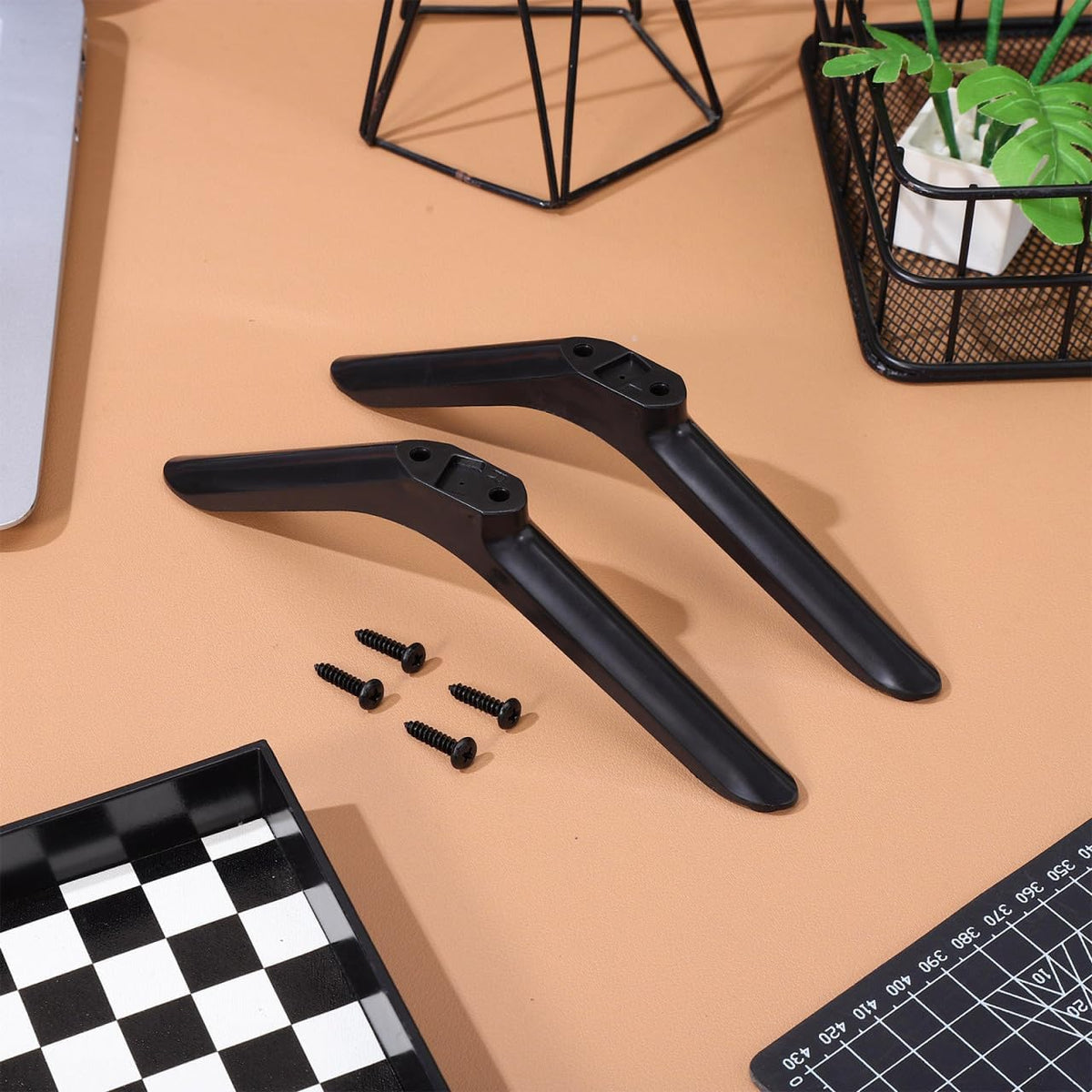 32 Inch Cabilock Universal Tv Stand Replacement Legs with Screws Non-Slip Base for Tvs LCD Led Smart Tv Pedestal Mount