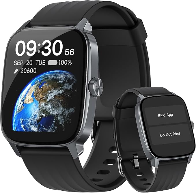 EURANS Smart Watch No App/Phone Required, 1.85" Ultra HD Display, Waterproof Fitness Tracker, 24/7 Heart Rate/Sleep Monitor, Step Counter for Walking, Pedometer & Activity Tracker for Women Men