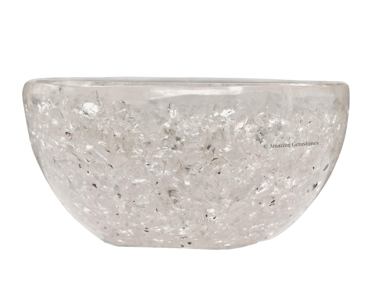 Amazing Gemstone Clear Quartz Orgonite Orgone Crystal Gemstone Bowl - 3" Orgonite Clear Quartz Crystal Bowl for Meditation, Crystals and Healing Stones Gift and Protection