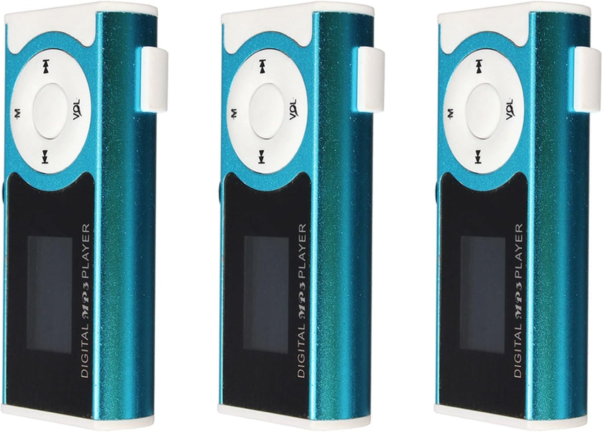 Viodmss 3X MP3 16GB Mini USB Clip Player Player LCD Screen Mini SD TF Card