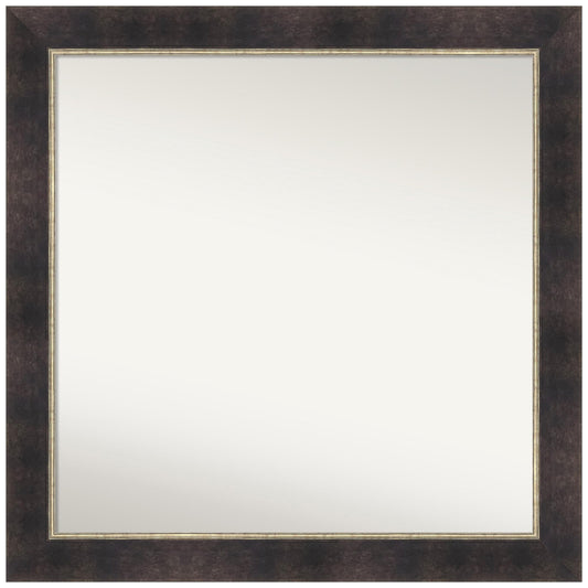 Amanti Art Bronze Bathroom Mirror for Over Sink, 31x31 Odin Antique Bronze Square Vanity Mirror, Large Modern Wood Frame, Hangs Horizonally and Vertically, Bathroom Wall Decor, Non-Beveled Edge
