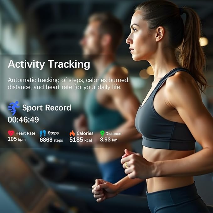 Ring Health Tracker for Women Men, Fit Ring with Heart Rate, Blood Oxygen, Sleep Monitor, Calories, Step Counter, IP68 Waterproof Smart Ring for iPhone & Android, No Subscription Fee (Gold, 8#)