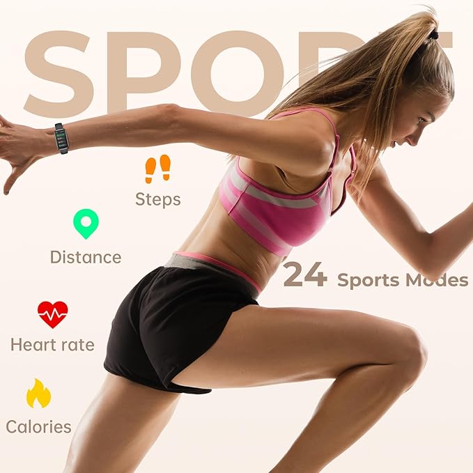 Health Fitness Tracker Smart Watch with 24/7 Heart Rate, Blood Oxygen, Sleep Tracker, Pedometer, 3 Colorful Bands & 3ATM Waterproof Activity Tracker with Step Calorie Counter, Space Black