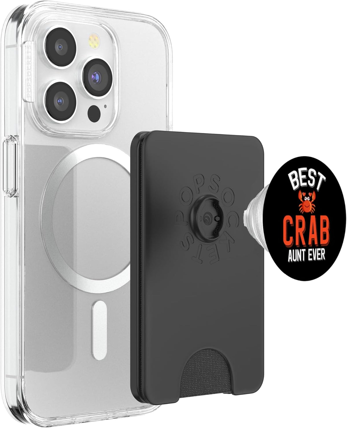 Cute Crab Family Apparel Best Crab Aunt Ever PopSockets PopWallet for MagSafe