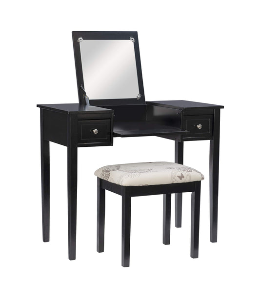 Linon Vanity Set, Black