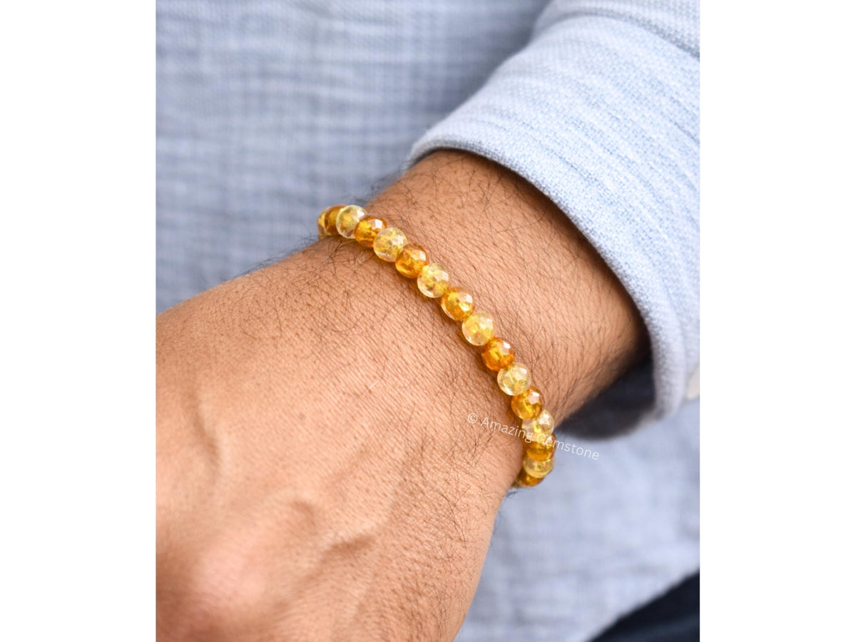 Amazing Gemstone Citrine Bracelet for Women - Chakra Mens Bracelet Protection Crystals and Healing Stones - Blessing Bracelet Spiritual Meditation Gift Christmas Stocking Stuffers