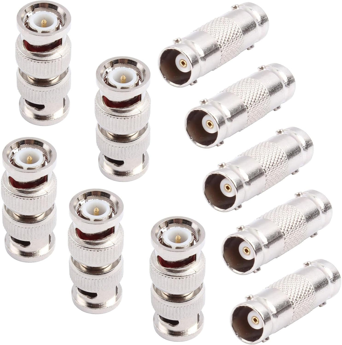 AIMHDUTY 5-Pack 5-Pack BNC Coupler Female to Female Connector and BNC Male to Male Adapter for CCTV Security Camera