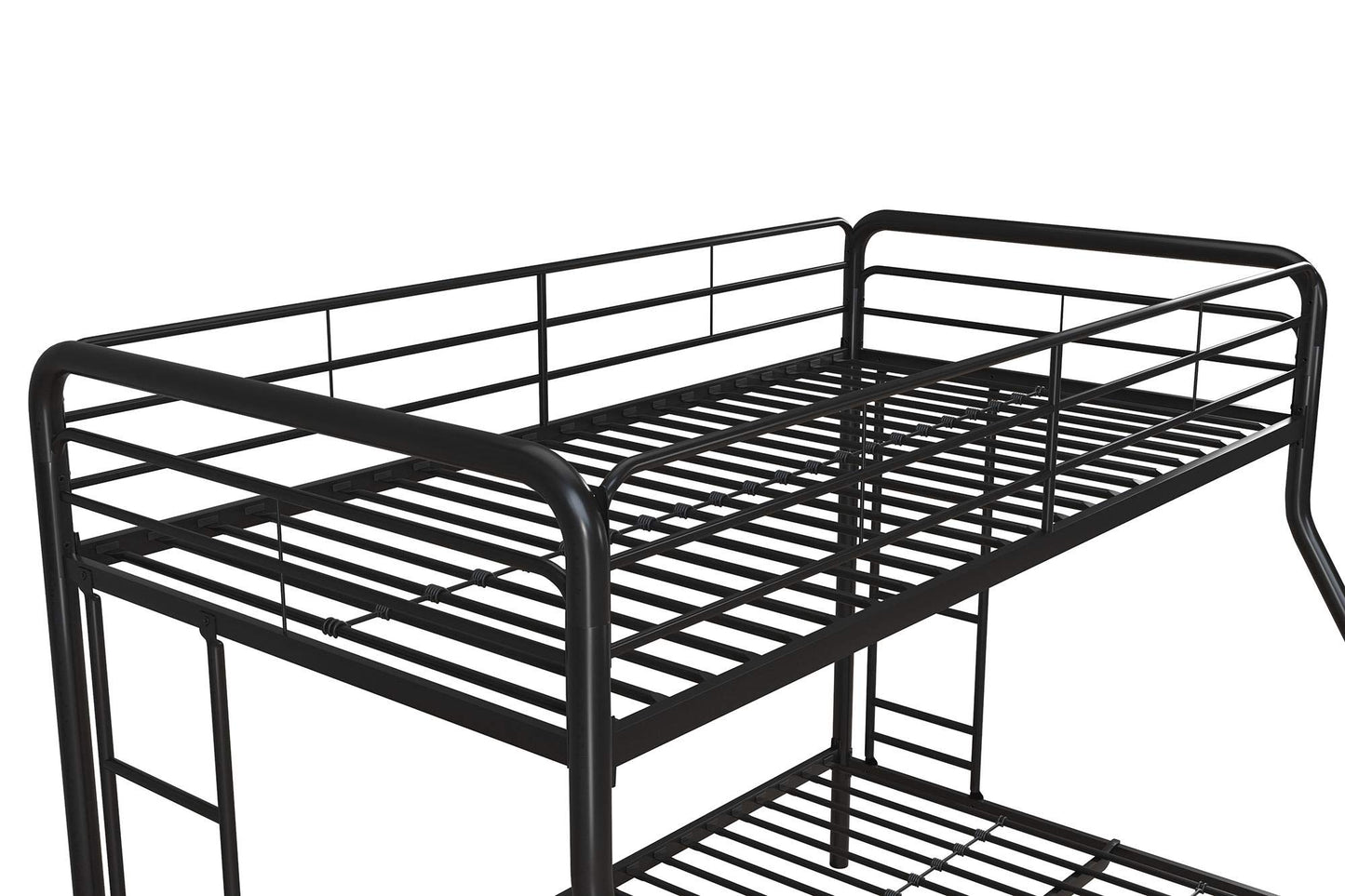 DHP Dusty Metal Bunk Bed with Secured Ladders, Twin/Full, Black