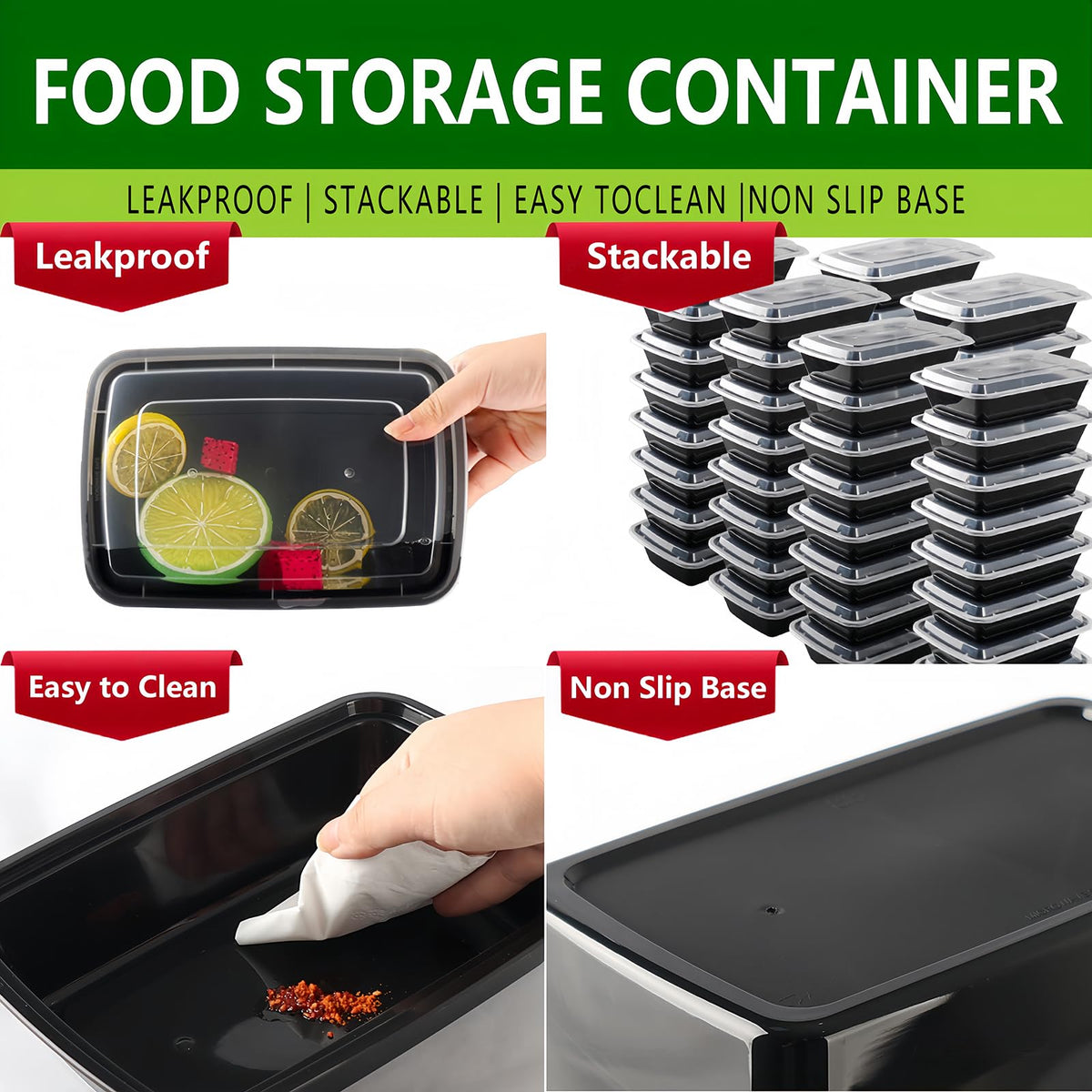 NutriBox [20 value pack single one compartment 12oz MINI Meal Prep Food Storage Containers - BPA Free Reusable Lunch bento Box with Lids - Spill proof, Microwave, Dishwasher and Freezer Safe