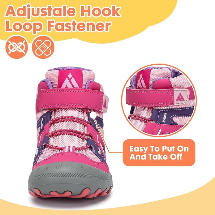 Mishansha Kids Hiking Boots Toddler Girls Boys Hiking Shoes Water-Resistant Anti-Collision Non-Slip Athletic Outdoor Trekking Boots