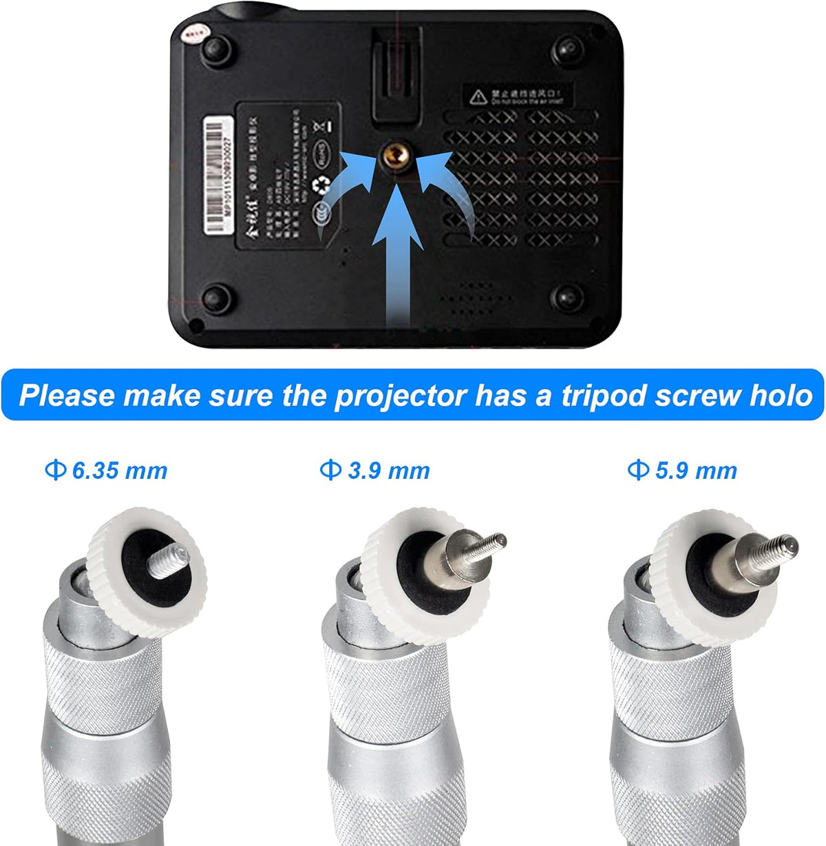 YiePhiot 15-24in Universal Projector Mount - Extendable Height Wall Hanger for DLP & Video Projector