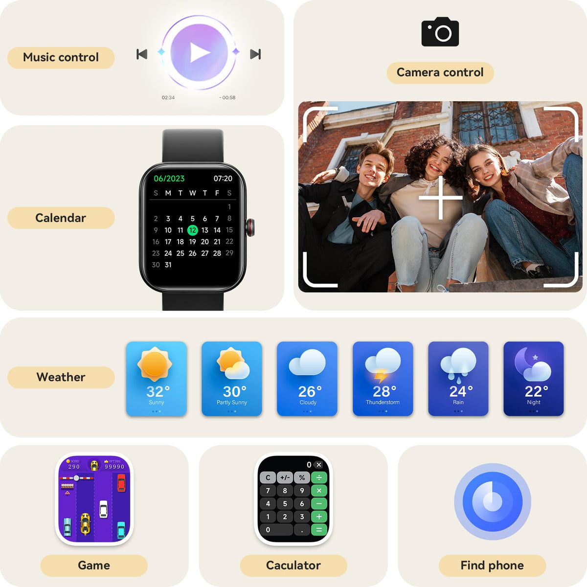 Smart Watch for Women Men, Smartwatch for iPhone & Android Bluetooth (Answer/Call) Built-in Alexa, 1.91" HD Fitness Tracker with 105+ Sport Modes, IP68 Waterproof, Sleep/Heart Rate/SpO2/Stress Monitor