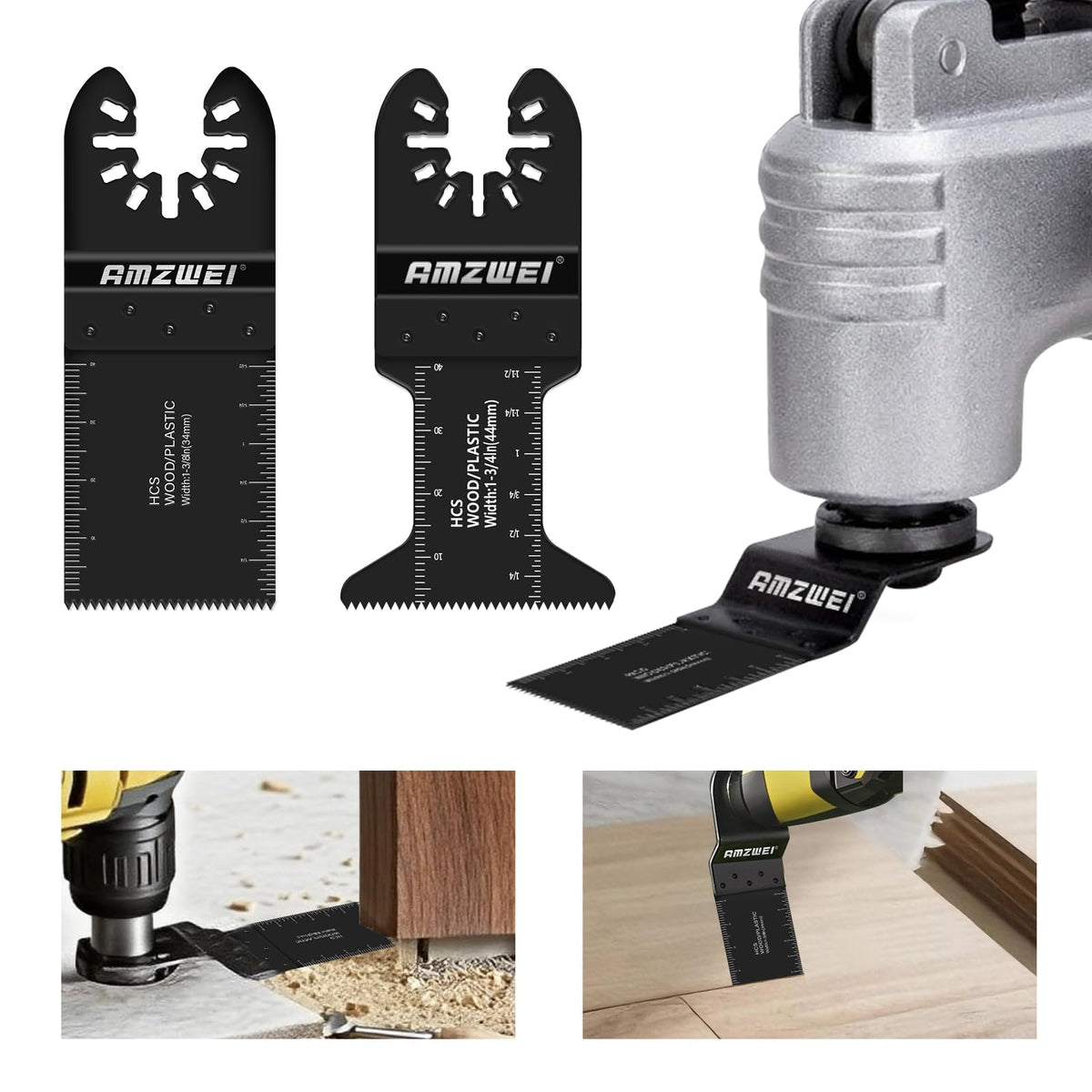 AMZWEI 28PCS Oscillating Saw Blades, Professional Universal Titanium Multitool Blades for Wood Metal, Quick Release Multi Tool Blades Kits Compatible with Dewalt Ryobi Milwaukee Rockwell Fein