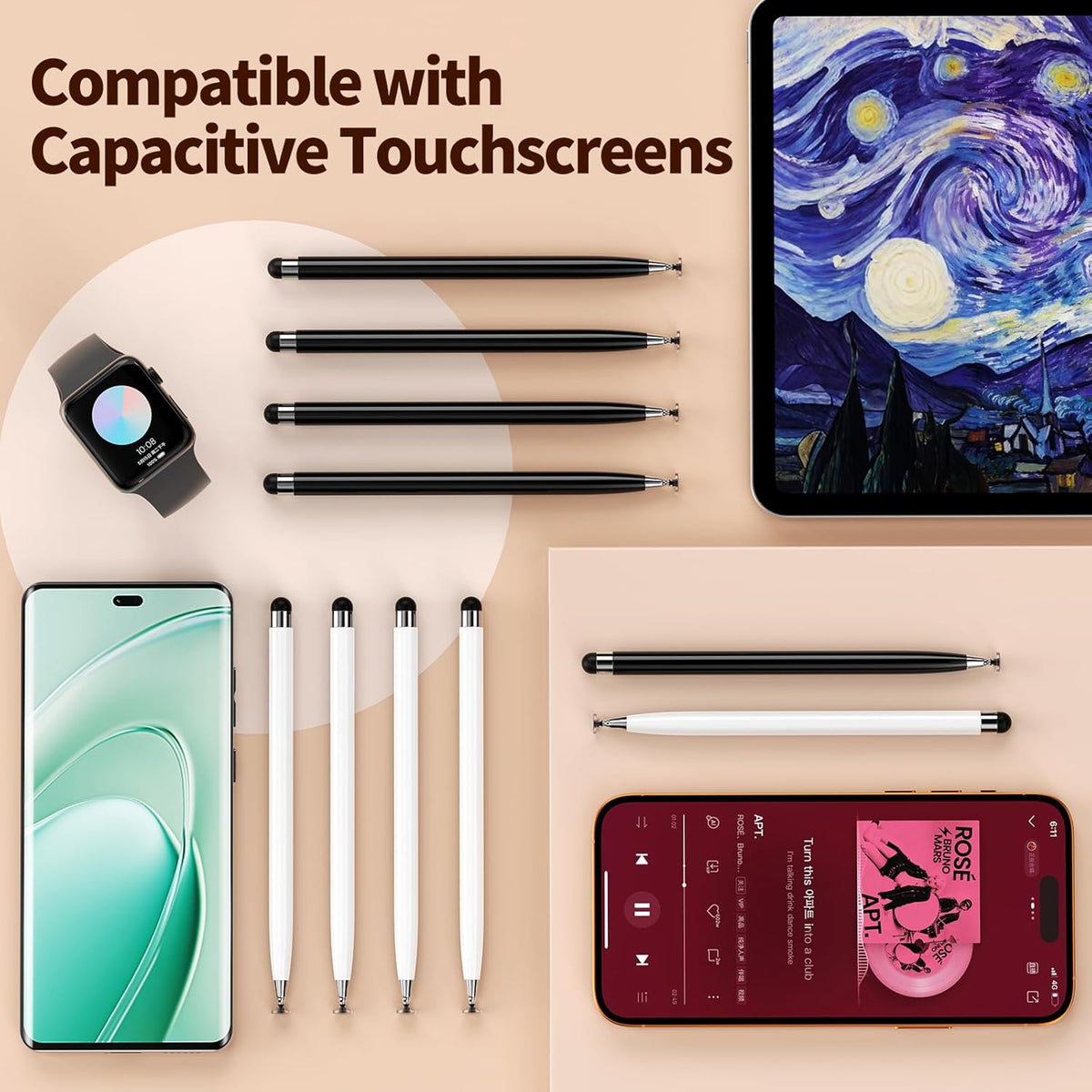 YITIAOXIAOYU 10 2 1 PCS Stylus Pen for Touchscreen, Lightweight in Dual-Tip Design, for Drawing, Note-Taking & Gaming