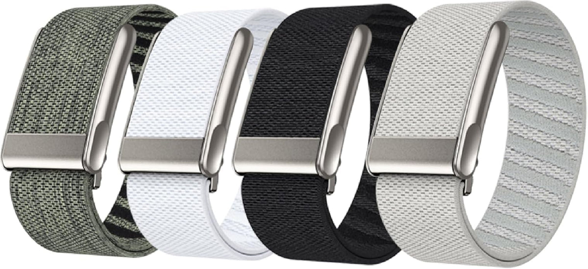 VeveXiao Stretchy Nylon Wristband Compatible with Whoop 5.0/Whoop MG Bands,Soft Stretchy Nylon Sports Loop Replacement Bands for Men Women, with Metal Frame Adjustable Connector