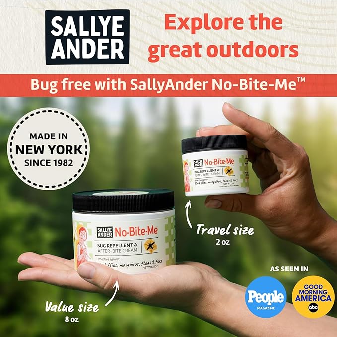 SALLYEANDER No Bite Me All-Natural Bug & Insect Repellent - Anti Itch Cream - 2 oz - Safe for Kids and Infants - Repels Mosquitoes, Black Flies, Fleas, and Ticks
